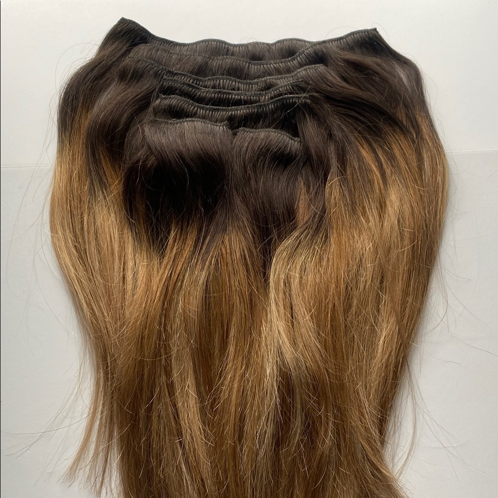 Wennalife 14" 120g 7pcs Double Weft Remy Clip In Human Hair Extensions #2/6/18